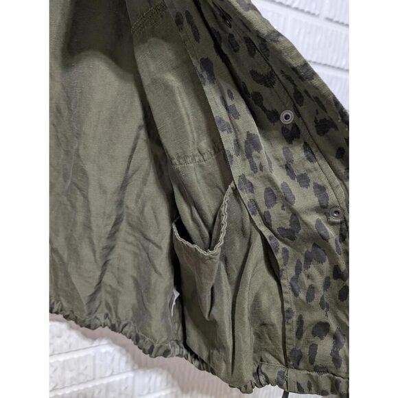 Rails Women's Green Cheetah Print Front-Zip Long-Sleeve Jacket Size L - Picture 8 of 9